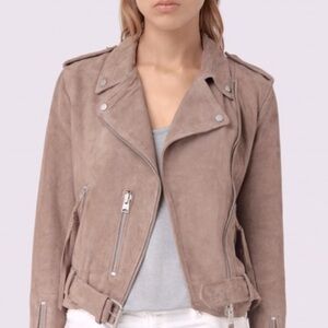 All Saints Taupe Suede Jacket